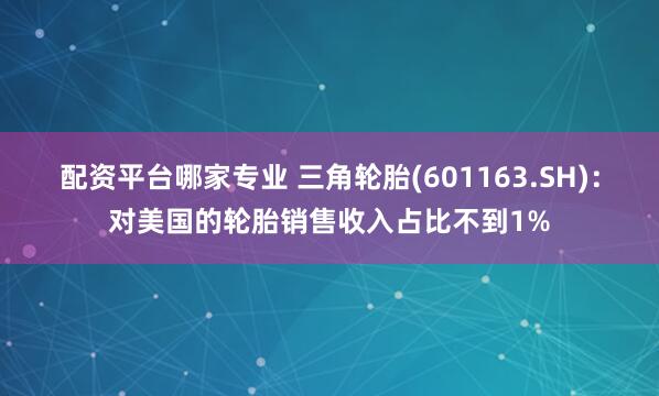 配资平台哪家专业 三角轮胎(601163.SH)：对美国的轮胎销售收入占比不到1%