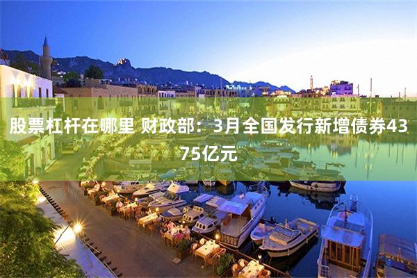 股票杠杆在哪里 财政部：3月全国发行新增债券4375亿元