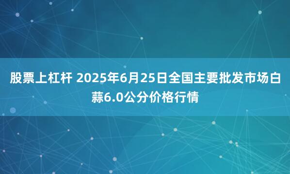 股票上杠杆 2025年6月25日全国主要批发市场白蒜6.0公分价格行情