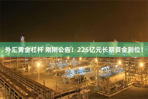 外汇黄金杠杆 刚刚公告！225亿元长期资金到位！